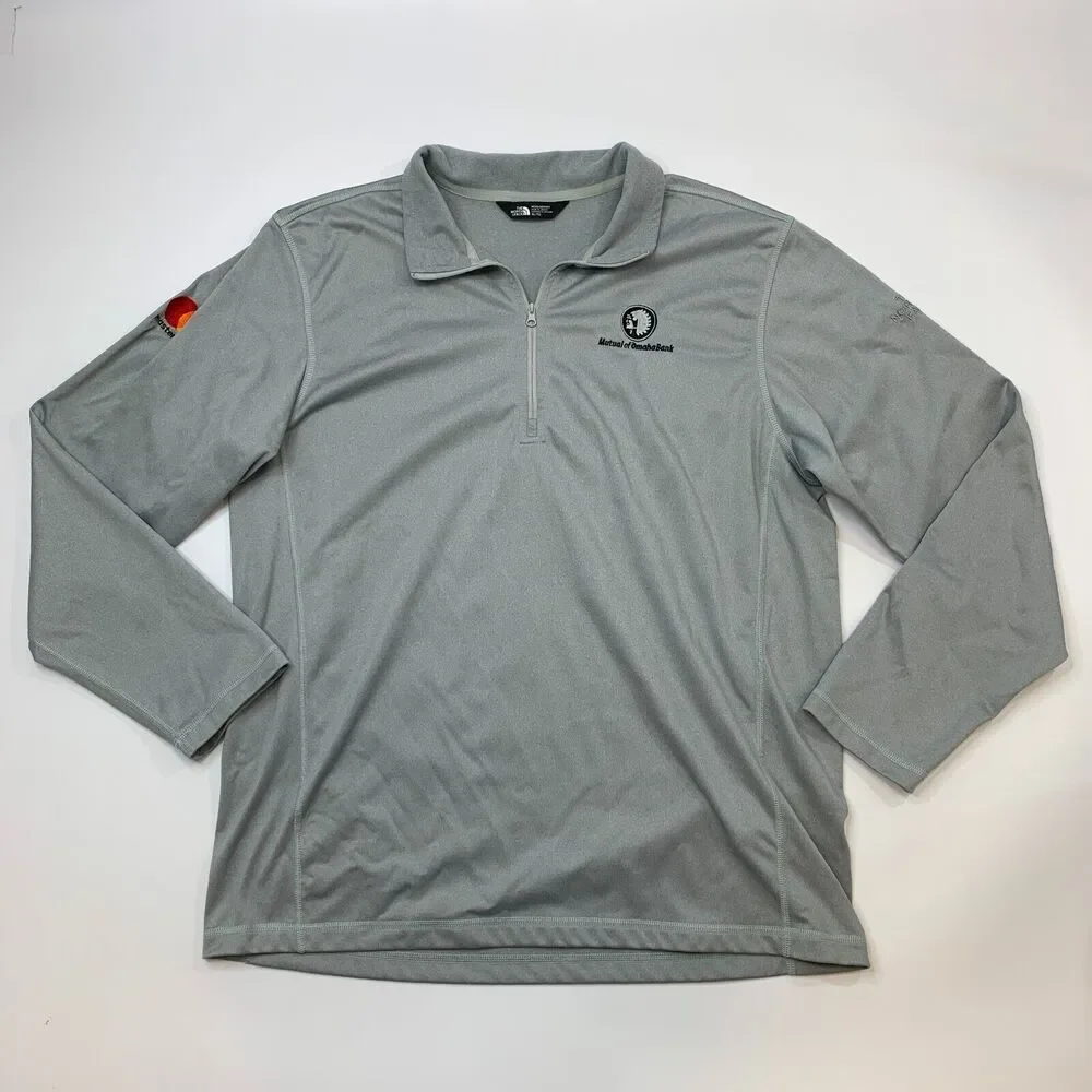 The North Face Fleece Mens XL Extra Large Ash Gray 1/4 Zip Tech Lightweight Top